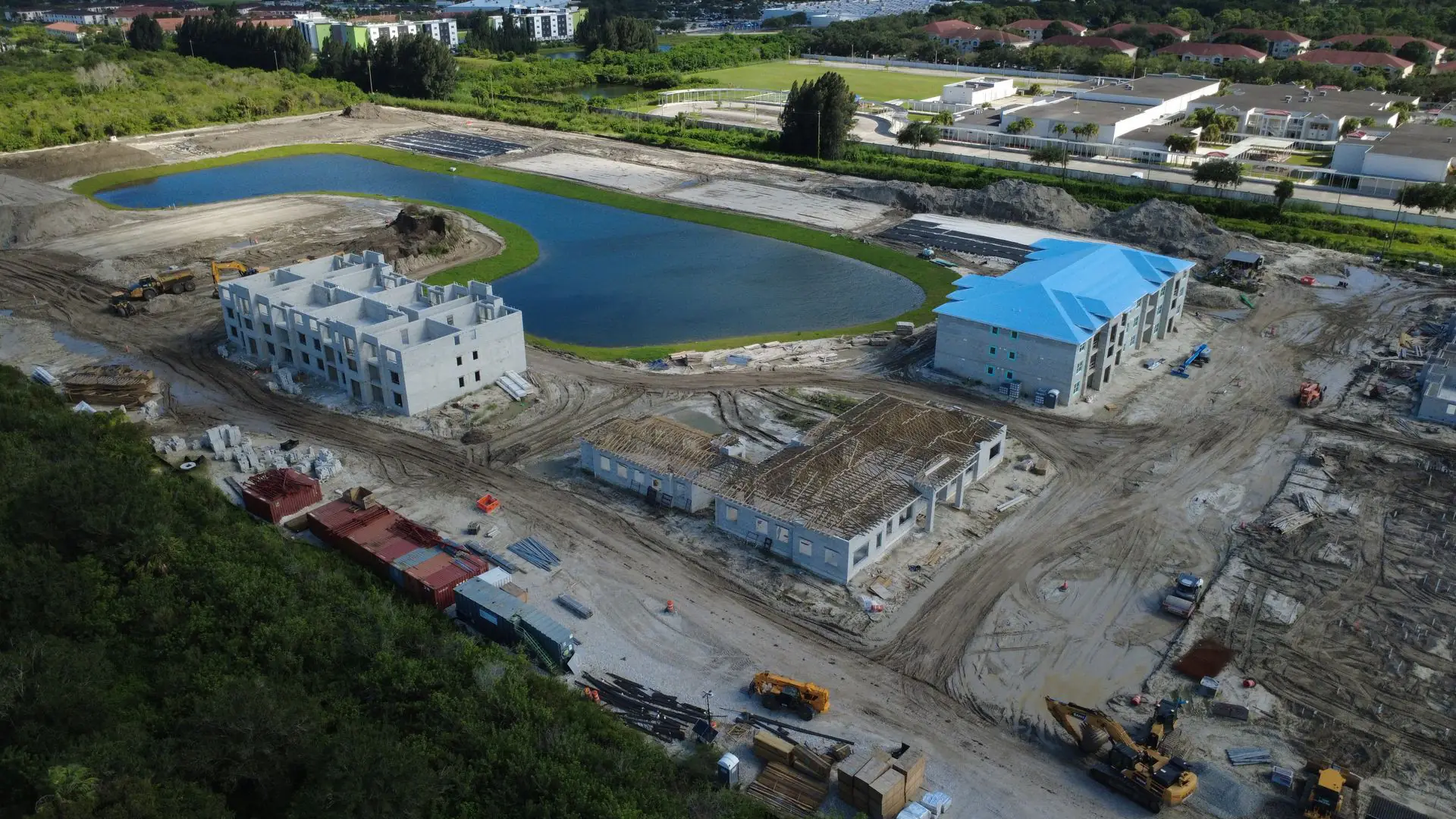 Aerial view of an Alva Stone Group community under construction