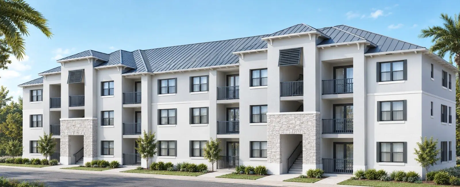 Rendering of the completed Regatta apartment building